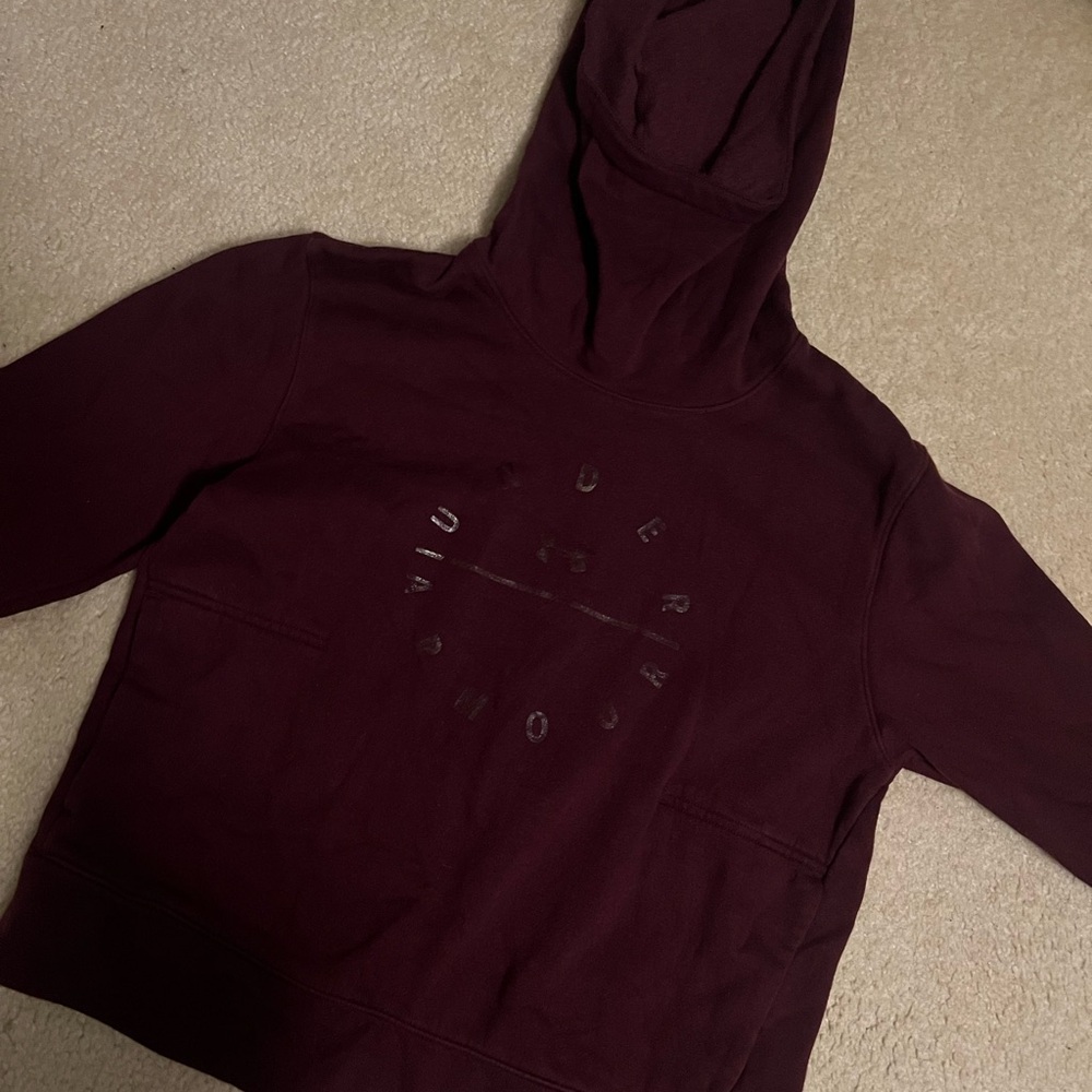 Burgundy Under Armour Hoodie with Logo